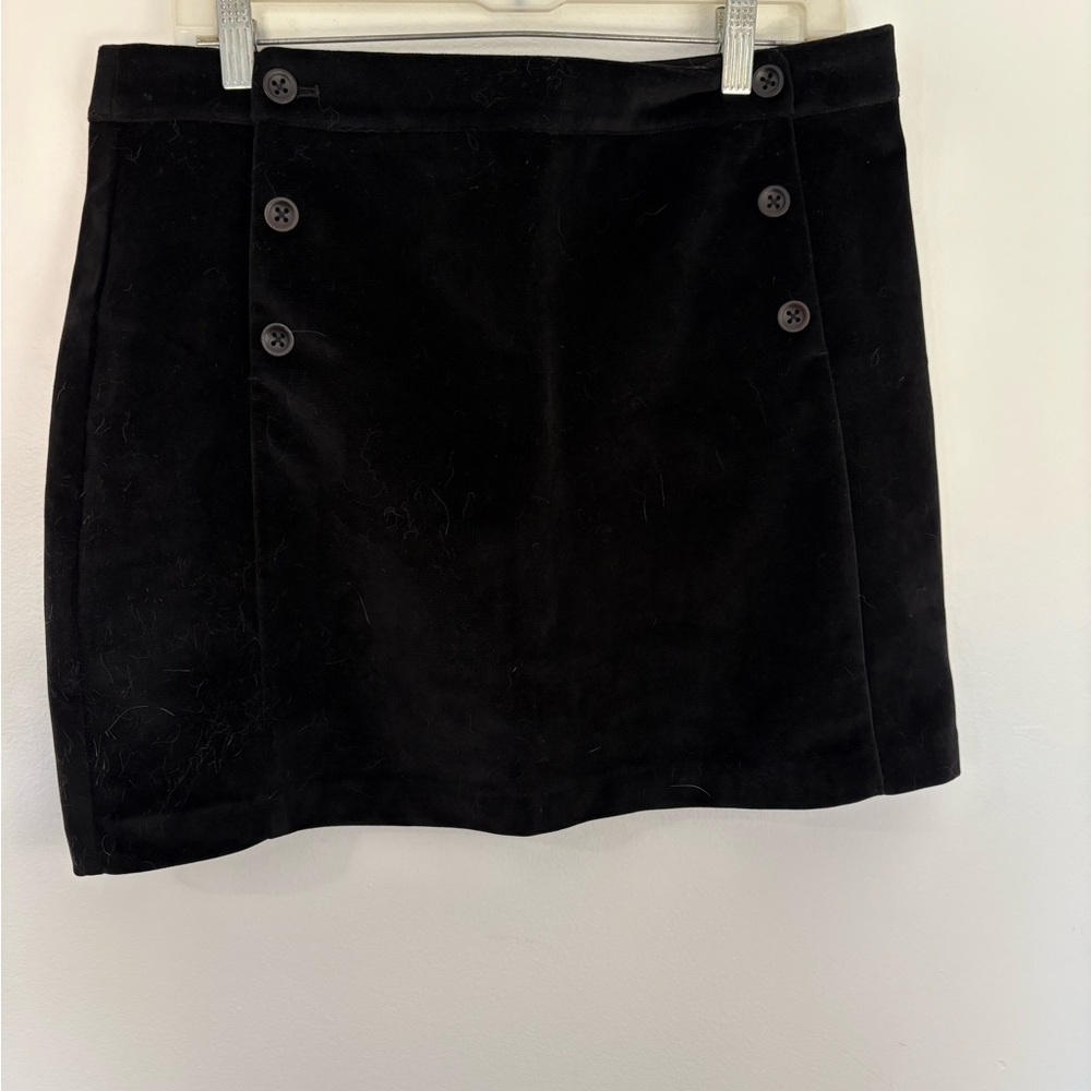 Greylin black velvet mini skirt